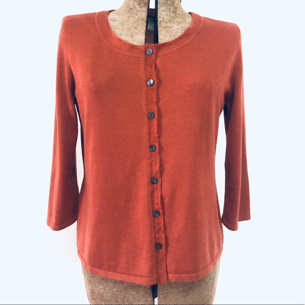 *SOLD* J.Jill Fine Knit Cotton Cardigan